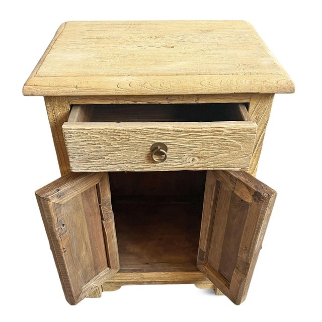 2020s Rustic Raw Elm Nightstand For Sale - Image 5 of 7