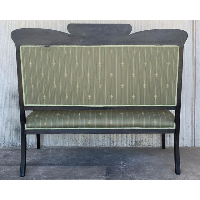 20th Black French Seating Set Sofa and Two Armchairs in the Louis Seize Style For Sale - Image 9 of 13