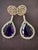 Early 21st Century 38 Carat Natural Amethyst & 9 Ct Diamond Cocktail Earring, 14 Karat Yellow Gold For Sale - Image 5 of 18