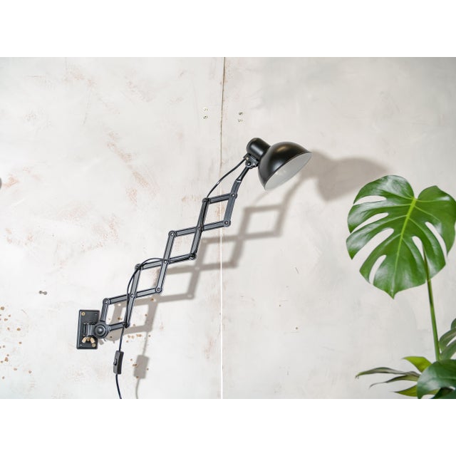 Bauhaus 6718 Scissor Lamp in Satin Black by Christian Dell from Kaiser Idell, 1930s, Set of 3 For Sale - Image 16 of 18
