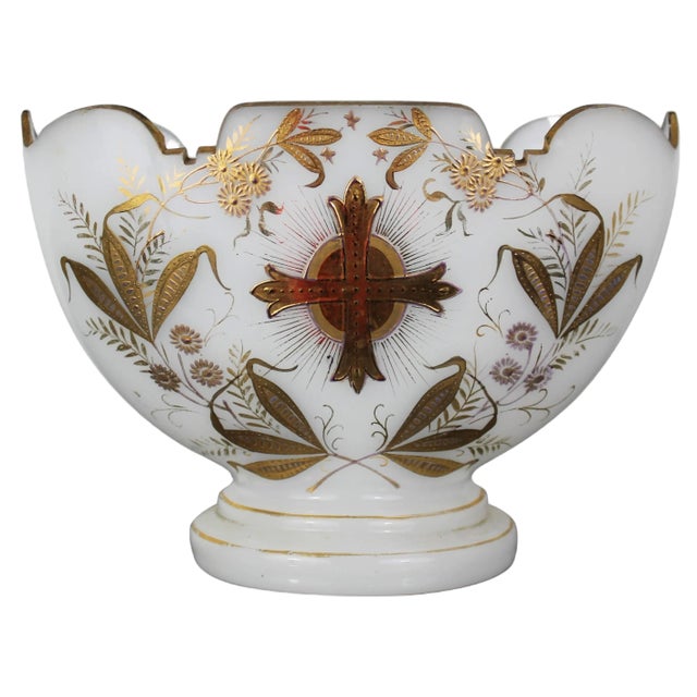 Wedding Cup in Opaline Glass with Fine Gold Gilding For Sale