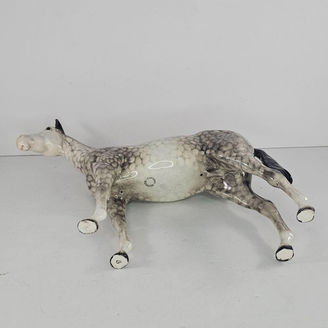 Mid 20th Century Beswick England Early Rocking Horse Dapple Grey Horse Bois Roussel #701 For Sale - Image 5 of 10