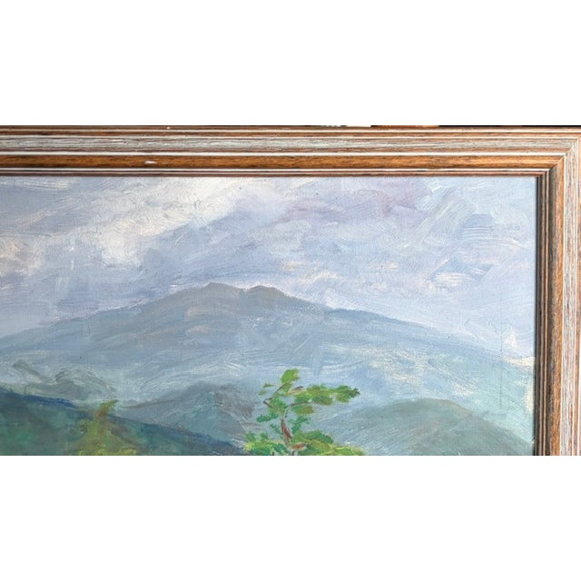 Early Oil Landscape Painting - Mount Monandack Rising Above a Stone Wall For Sale In New York - Image 6 of 7