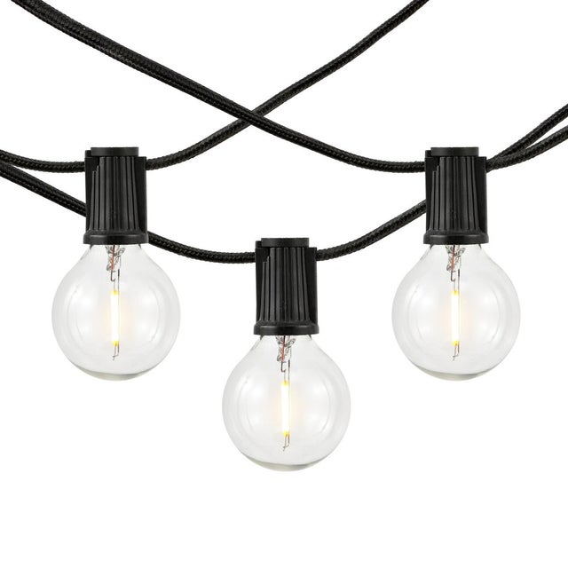 Spritely Home Leigh, 10 Light, 120" Outdoor String Light, Black For Sale - Image 4 of 5