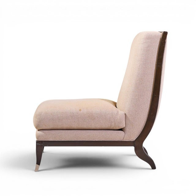 Wood William Switzer Chaise Apollon Collection Armless Slipper Chairs - Pair For Sale - Image 7 of 13