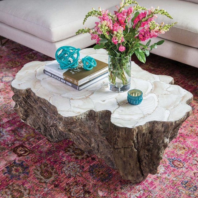 Attributed Palecek Chloe Fossil Clam Lava Coffee Table For Sale - Image 13 of 15