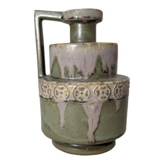 Antique Art Deco Ceramic Pottery Jug by P. Garnier, Enghien, France, 1920s Vase For Sale