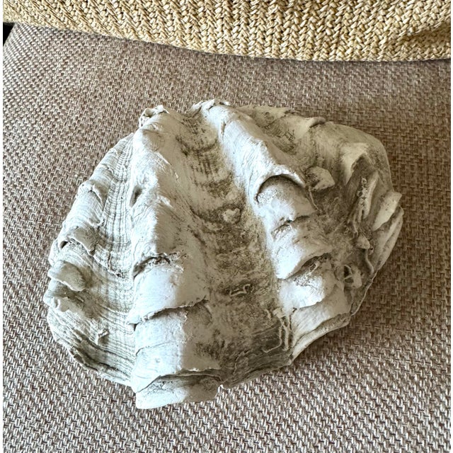 Ceramic Vintage Realistic Ceramic Clam Shell Bowl – Sculptural Coastal Decor Dish For Sale - Image 7 of 10