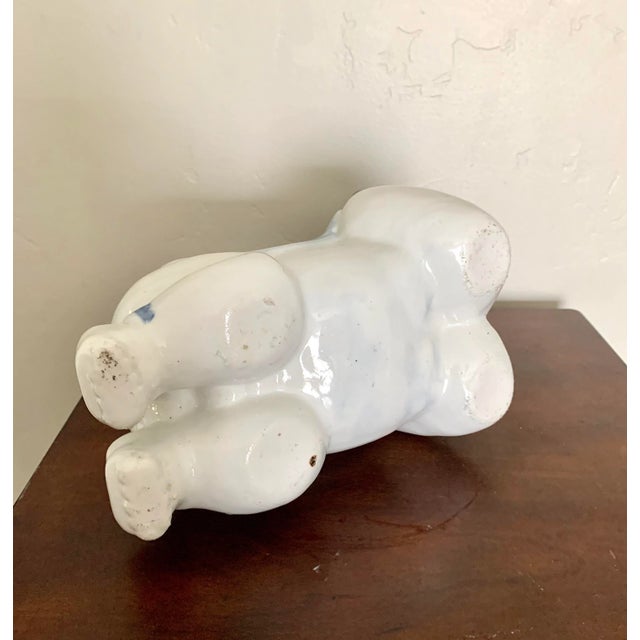 Chinoiserie Vintage Chinoiserie Blue and White Ceramic Baby Pillow Figure For Sale - Image 3 of 7