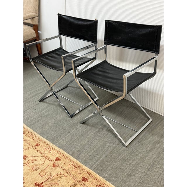 Metal Robert Kjer Jakobsen for Virtue Brothers Mid Century Director’s Armchairs, Pair For Sale - Image 7 of 12