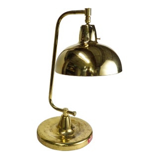 Apollo Electric Brass Plated Jewelers Lamp With Mercury Glass Shade For Sale