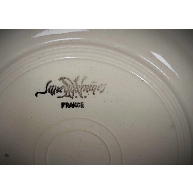 French Vintage Set of 6 Sarreguemines Plates With Floral Décor For Sale - Image 3 of 12