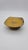 Small square-form pedestal dish featuring a vivid mustard yellow enamel interior with abstract black speckling and...