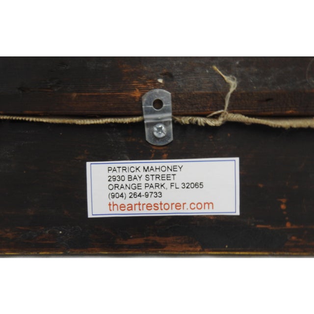 Black 19th Century Victorian Oil on Canvas Portrait of Young Man in Gilt Frame For Sale - Image 8 of 9