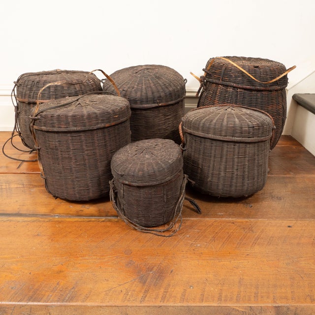 Set of 6, Collection of 19th Century African Baskets - Mali For Sale - Image 10 of 16