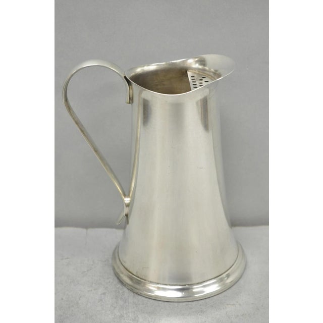 Vintage Sheffield Usa Silver Plated Mid Century Modern Tapered Water Pitcher For Sale - Image 9 of 11