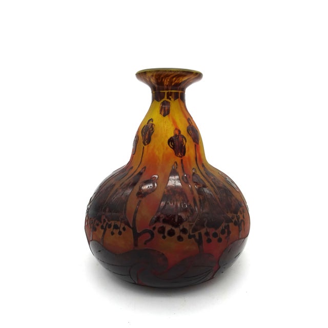 Brown Le Verre Francais Vase in Glass by Charles Schneider, 1920s For Sale - Image 8 of 15