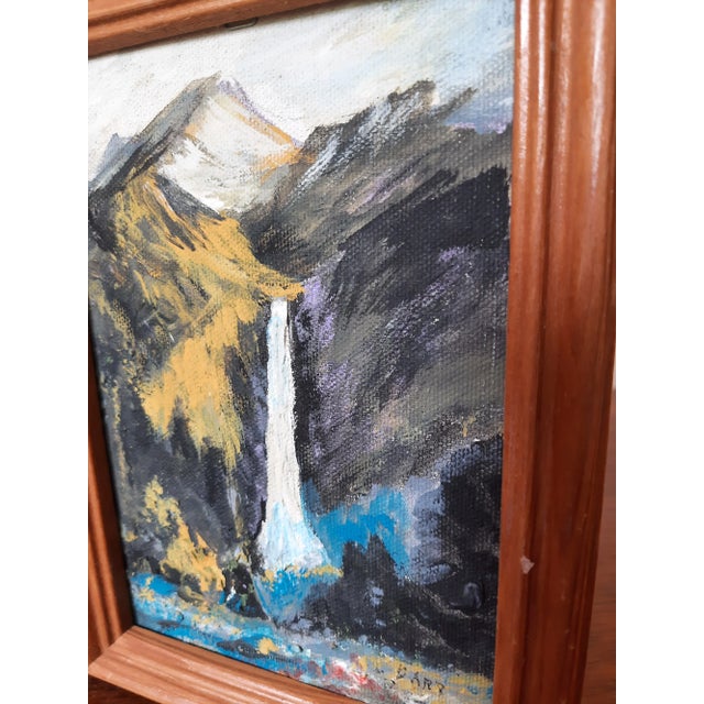 Waterfall Mountain Painting Centenarian Artist For Sale - Image 4 of 5