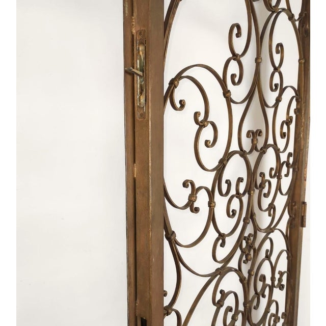 Gold Wrought Iron Partition Gate, Italy, 1950s For Sale - Image 8 of 11