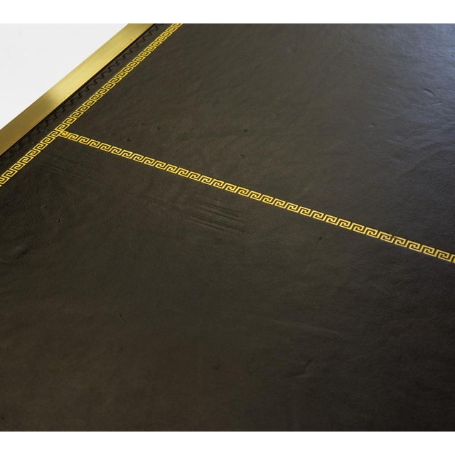 Mid-Century Brass & Leather Desk in the style of Maison Jansen, 1950s For Sale - Image 15 of 18