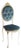 Vintage French Louis XV Style Wooden Chair with Blue Velvet, 1960s For Sale