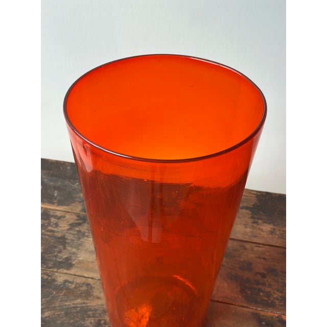 Vintage Large-Scale Orange Blown Glass Vessel, Circa 1970s For Sale - Image 9 of 14