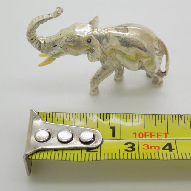 Vintage Italian Handmade Genuine Sterling Silver 925 Elephant Figurine, 1960s For Sale - Image 10 of 12