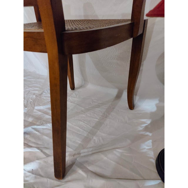 Vintage Cherry Wood and Cane Arm Chair For Sale - Image 9 of 12