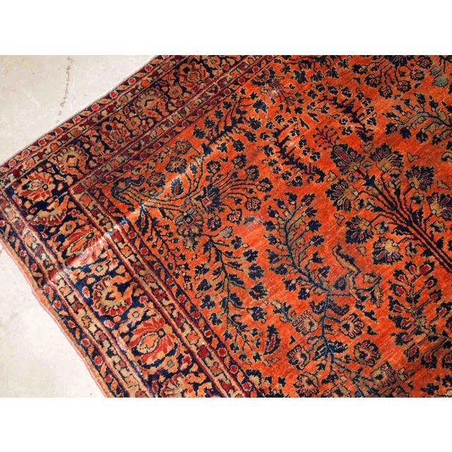 1920s 1920s Handmade Persian Sarouk Rug 4'1" X 6'4" For Sale - Image 5 of 8