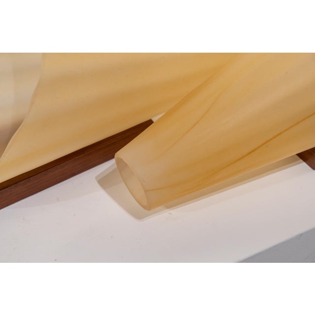 Brown Large Vintage Cone-Shaped Wall Lights in Glass and Walnut, Spain, 1980s, Set of 2 For Sale - Image 8 of 9