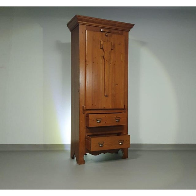 Wood Cupboard with Fold-Down Table For Sale - Image 7 of 18