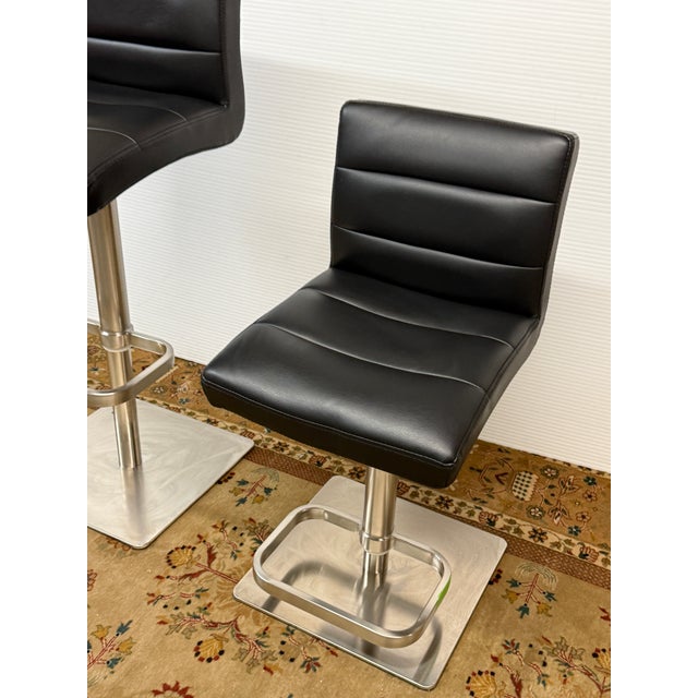 Zuri Furniture Lush Adjustable Swivel Bar Stools, Pair For Sale - Image 11 of 12