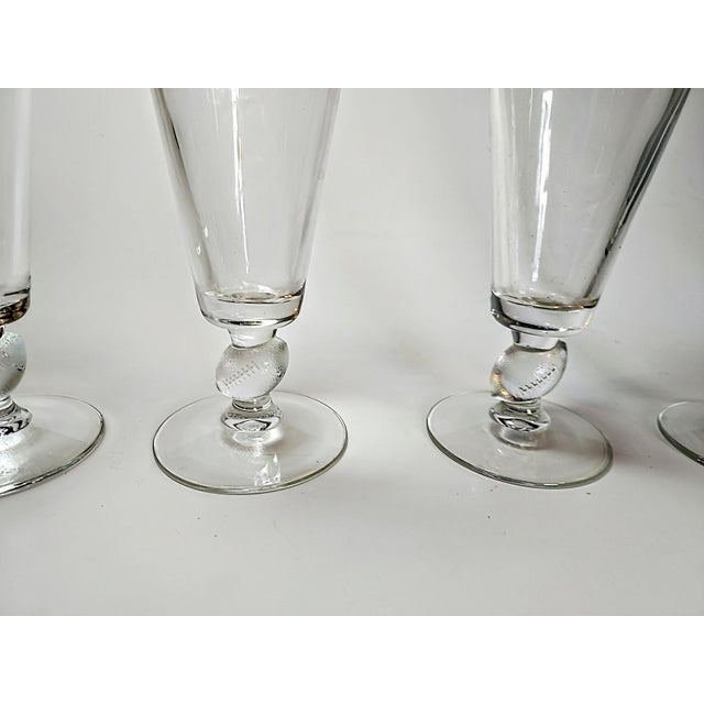 Libbey Glass Co. Vintage Football Stem Pilsners- Set of 4 For Sale - Image 4 of 6