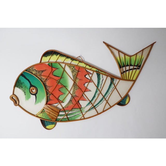 Large Fish Wall Decoration in Bamboo, 1970s For Sale - Image 12 of 17