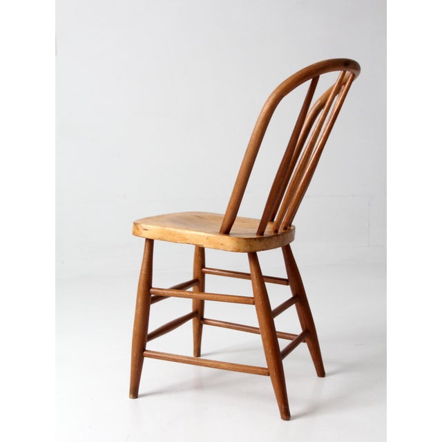 Wood Antique Windsor Bow Back Side Chair For Sale - Image 7 of 16