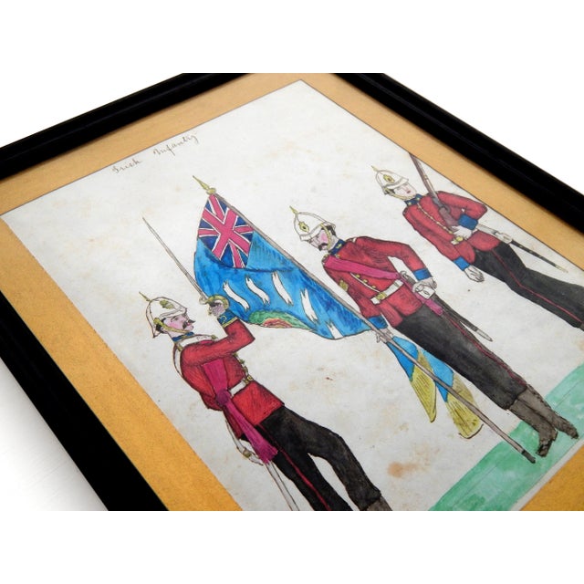 Caesar Delia, Military Uniform Study of Irish Infantry, 1883, Watercolor For Sale - Image 7 of 10