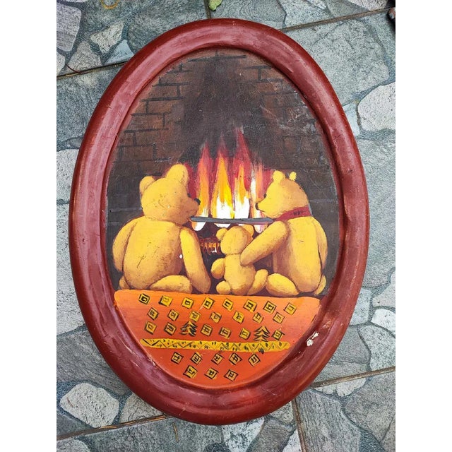 Wooden Picture with Teddy Bears by Barbara Bukowski, Sweden, 1990s For Sale - Image 9 of 9