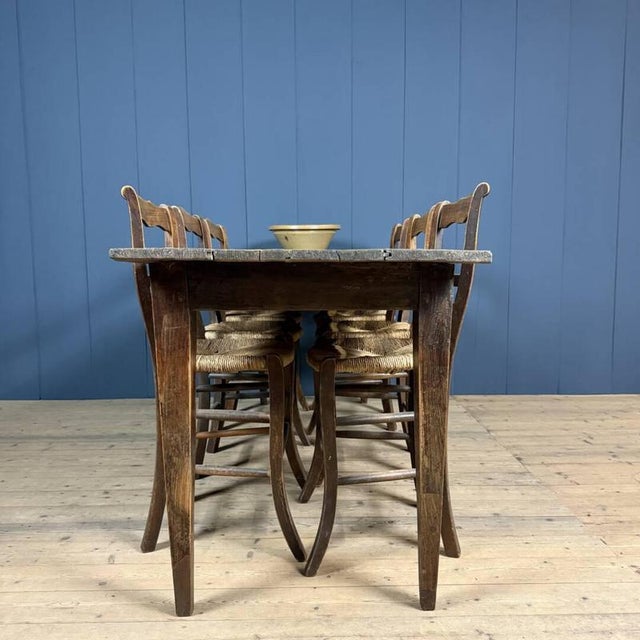 French Rustic Oak Farmhouse Dining Table For Sale - Image 10 of 18