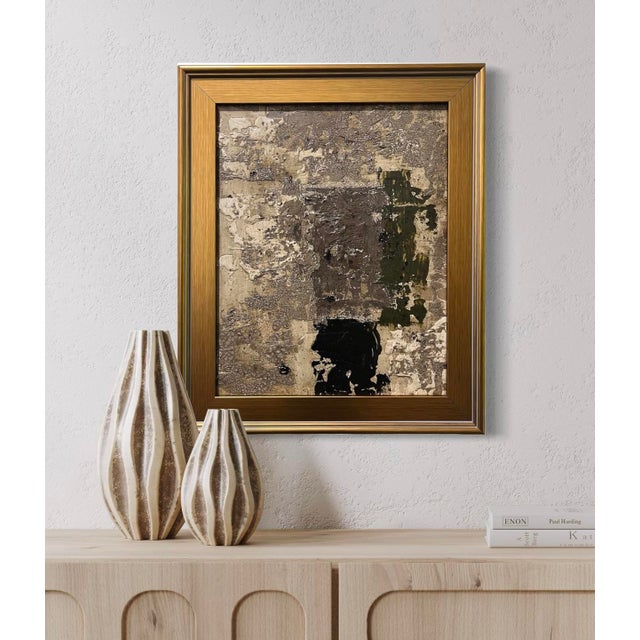 This original mixed-media abstract painting by J. Kent Martin is inspired by aerial views of farmland and the ordered...