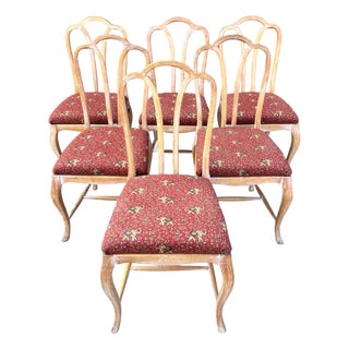 Vintage Mid 20c Gustavian Style Cerused Dining Chairs-Set of 6 For Sale