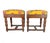 Yellow Antique Pierre Frey Upholstery Louis XIII Style Oak Ottomans - A Pair For Sale - Image 8 of 8