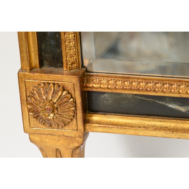 Wood Italian Carved Wood Wall Mantel Gilt Mirror For Sale - Image 7 of 10
