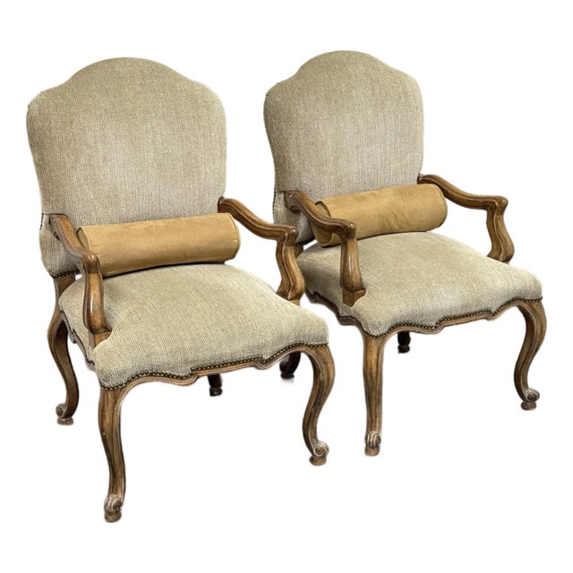 Kreiss Furniture Palazzo Arm Chairs, Pair For Sale