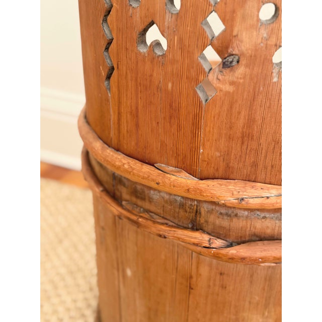 Early 19th C Swedish Kubbstol Chair, in Alpine Pine For Sale - Image 9 of 9