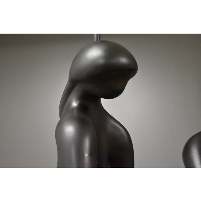 Ceramic 1960s Leo Middleman Sculptureline Table Lamps - A Pair For Sale - Image 7 of 8