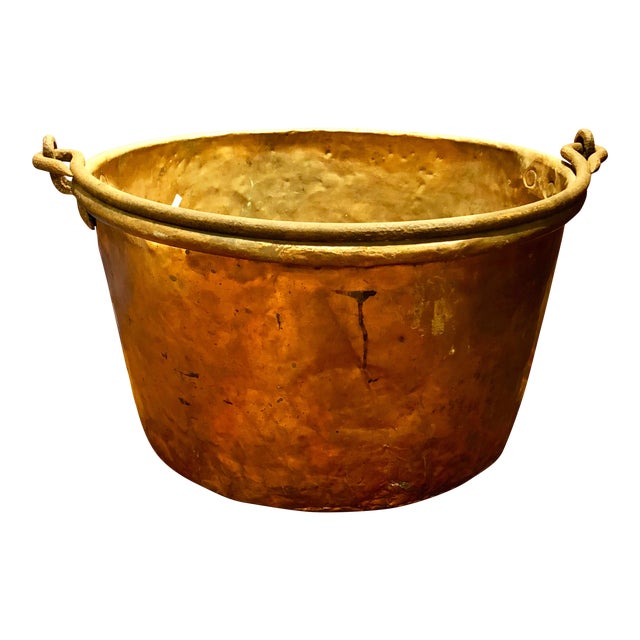 Antique Copper Apple Butter Iron Handle Kettle Chairish