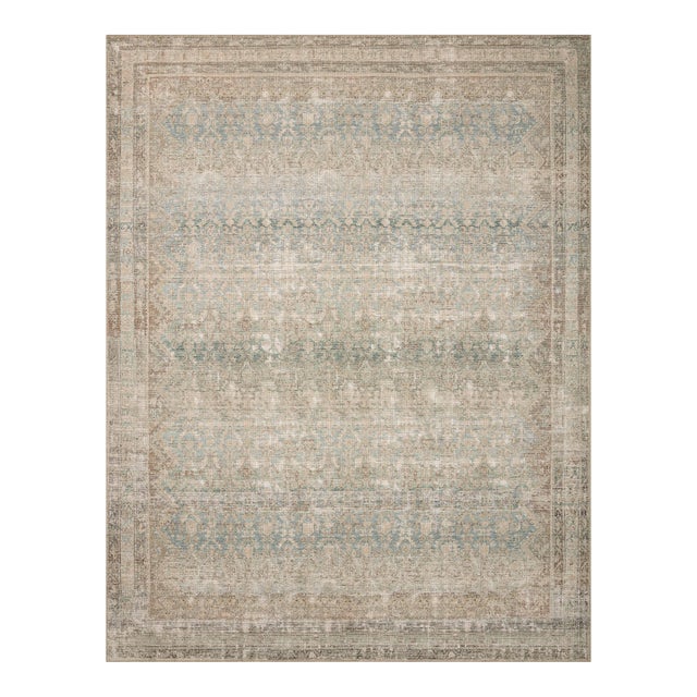 Angela Rose x Loloi Aubrey Rug Jade / Natural 7'-6" x 9'-6" Area Rug For Sale