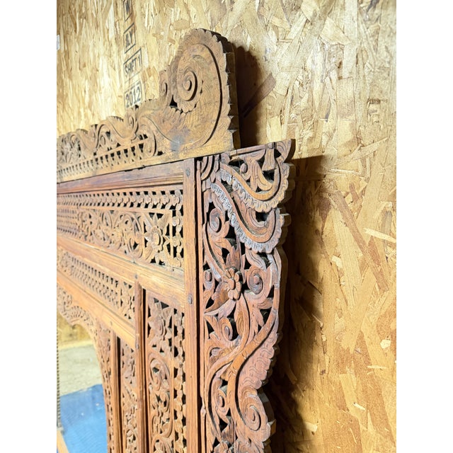 Late 19th Century Handcarved Architectural Panel W. Mirror, Large For Sale In Sacramento - Image 6 of 11