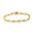 This gorgeous link bracelet is perfect for any occasion. Yellow gold textured ribbons create open almond shaped links....