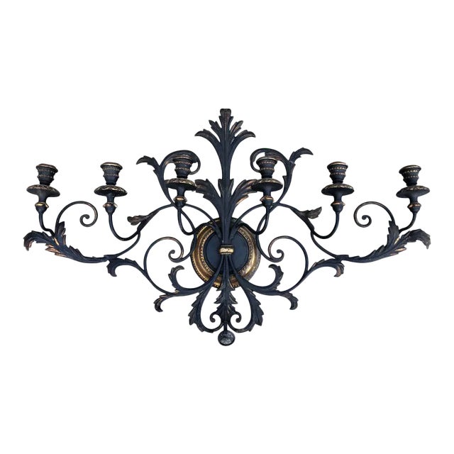 Italianate Tole and Wood Wall Sconce For Sale